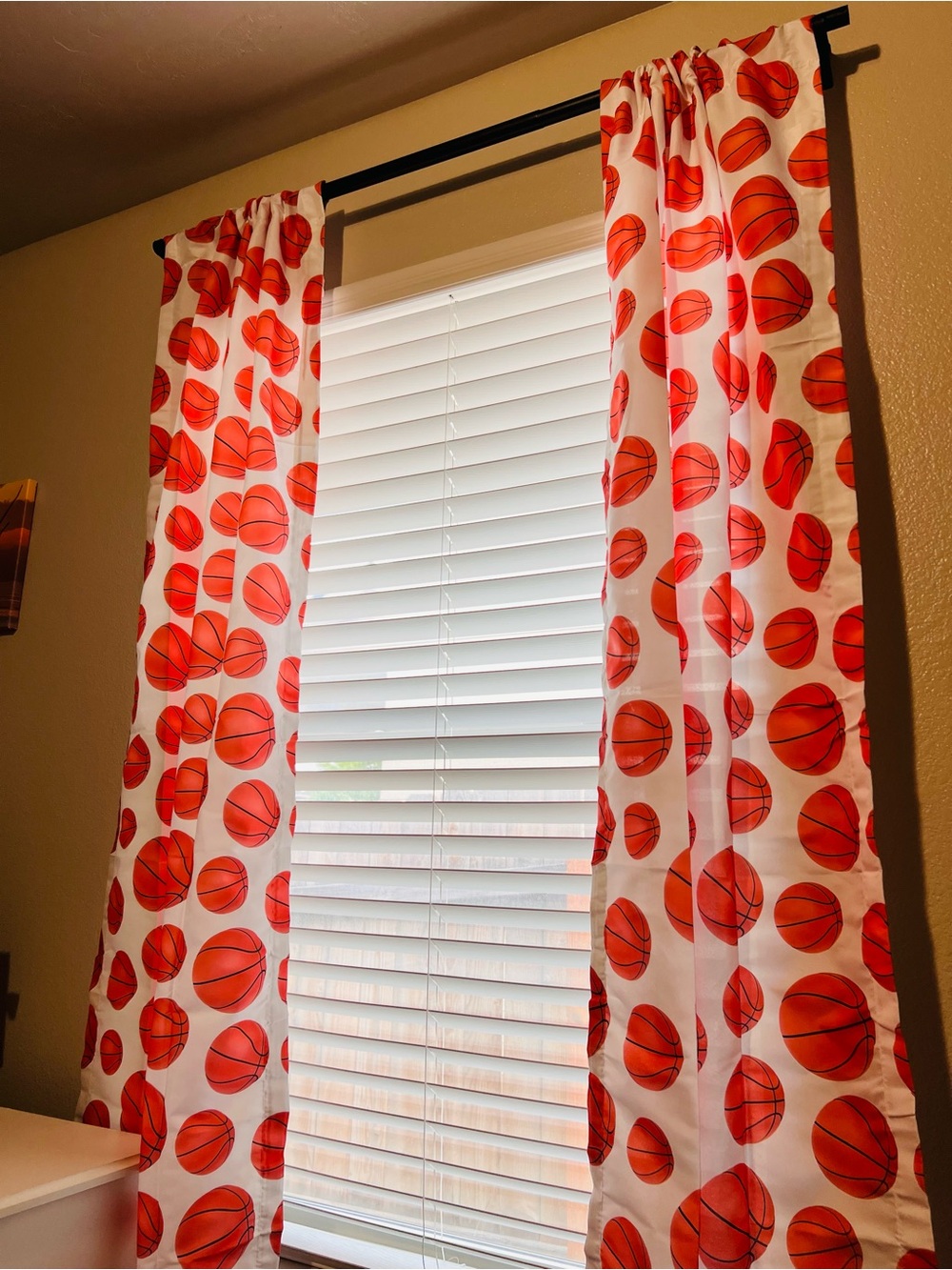 Basketball Curtain Panels – Kids Sports Room Decor